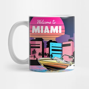 Welcome to Miami Vaporwave Sunset Mug